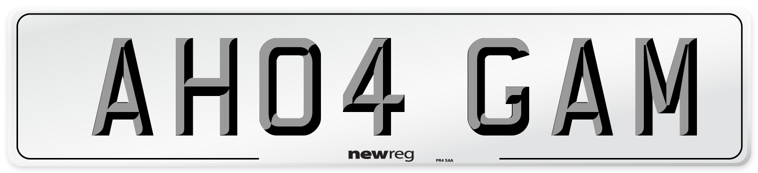 AH04 GAM Number Plate from New Reg